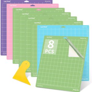 Lya Vinyl Cutting Mats for Cricut - 8 Pack Variety Cutting Mats