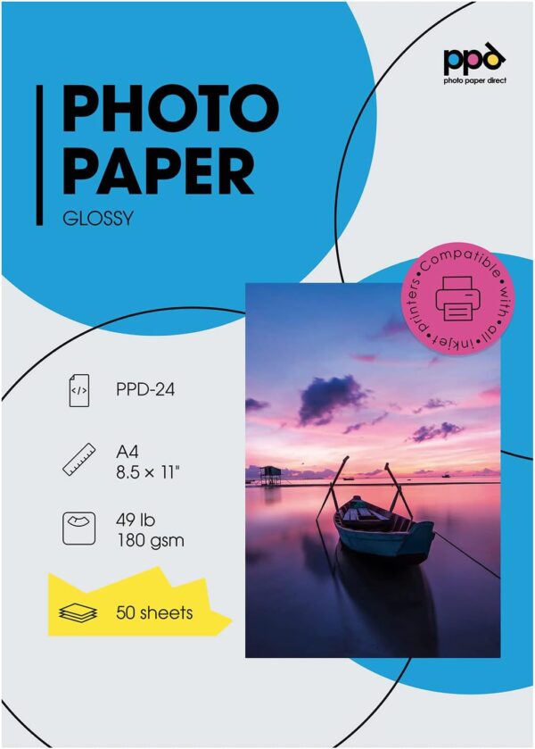 PPD 50 Sheets Inkjet Glossy Photo Paper