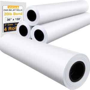 VOISEN Wide Format Paper,4 Rolls Plotter Paper 36 In x 150