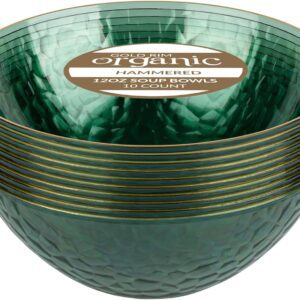 PLASTICPRO 30 Pack 12 Ounce Hammered Plastic Bowls