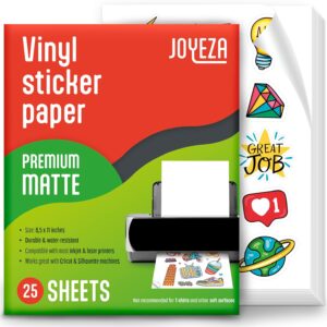 JOYEZA Premium Printable Vinyl Sticker Paper for Inkjet Printer