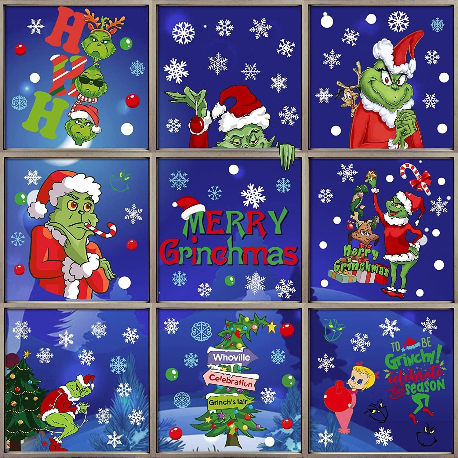 Christmas Window Clings Grinch Christmas